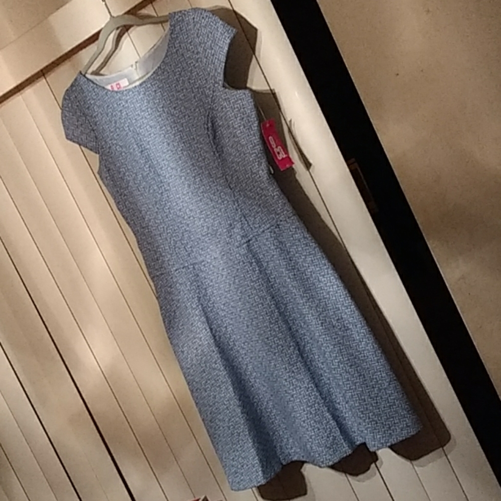 NWT 9 & CO blue/white dress, size 8